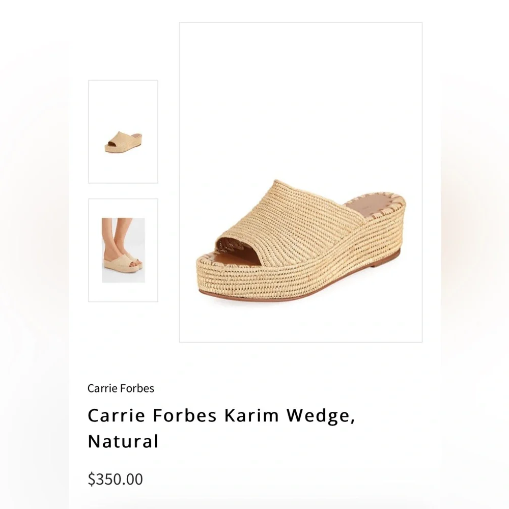 Carrie Forbes KARIM Woven Rafia Shoes Sandals 38 7.5 8 - Picture 3 of 12